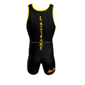 Singlet de lutte personnalisé hommes adultes Spandex/Polyester extensible léger antibactérien séchage rapide confortable pour - Product Image 2