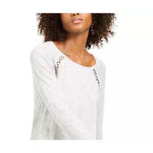 Maglione Casual da Donna INC International Concepts con Occhielli, Colore Grigio, Taglia Large, per la Stagione Autunnale - Product Image 2