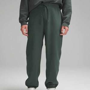 Pantalon de jogging de sport d'été pour hommes, pantalon de survêtement surdimensionné durable à motif solide en molleton de bambou biologique - Product Image 1