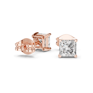 ต่างหูเพชรแล็บ 1 กะรัต สำหรับผู้หญิง ความใส VVS-VS สี EF ทอง 18KT, 14KT, 10KT และเงิน 925 ทองชมพู ทองเหลือง ทองขาว - Product Image 6