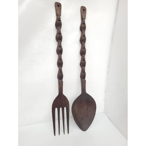 Juego de cubiertos de madera marrón oscuro de diseñador con acabado natural perfecto para vajilla de hotel y postres cubiertos cucharas cubiertos - Product Image 1