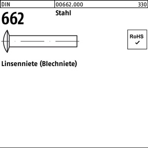 1000 piezas de remaches de acero DIN 662 4x8, paquete de 1000 - Product Image 1