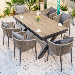 Ensemble de salle à manger de jardin de luxe moderne pour 8 personnes, extensible, nouveau design, <span class=keywords><strong>table</strong></span> et chaises en <span class=keywords><strong>aluminium</strong></span> pour terrasse - Product Image 4