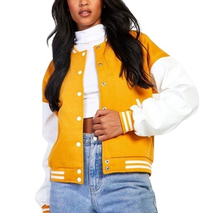 Veste anti-taches personnalisée de haute qualité pour femmes, blouson de couleur en satin avec fermeture éclair et bouton - Product Image 1