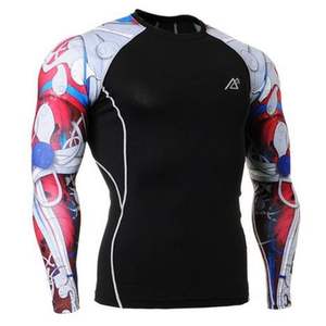 Rashguard MMA Rash Guard Chemises de compression personnalisées Unisexe Manches longues Polyester/Spandex de haute qualité Logo personnalisé - Product Image 2