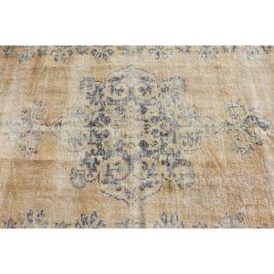 4.2x8.3 ft Rug, Turkish Vintage Area Rug, <b>Yellow</b> <b>Wool</b> Rug - Product Image 5