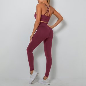 Women Yoga Suit Breathable Digital Printed <b>Crop</b> Top and <b>Leggings</b> Maroon Yoga Gym Sets Fitness Women - Product Image 3