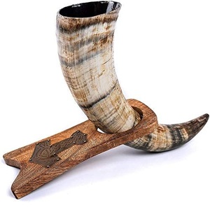 Corne à boire en agate naturelle sculptée à la main de style viking personnalisé pour buffle pour bière eau artisanat naturel - Product Image 3