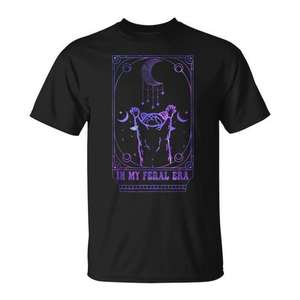 T-shirt In My Feral Era Raccoons Howling At The Moon Tarot - Product Image 1