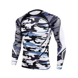Sublimación de peso pesado Hombres Rash Guard Logotipo personalizado Ropa de artes marciales Entrenamiento Rash Guard Grappling Jiu Jitsu BJJ Rashguard - Product Image 2