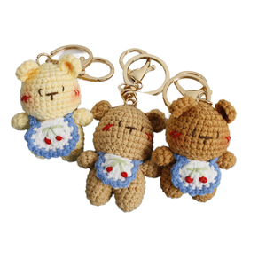 Porte-clés Ours en Crochet Miniature, Pendentif Dessin Animé en Fil Tricoté, Jouet Animal en Fil, Cadeau Disponible en Gros - Product Image 1