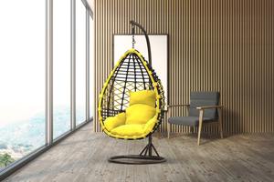 Modern Balcony 304 Stainless Steel Outdoor Garden Double Hanging <b>Basket</b> Leisure Hanging Swing <b>Chair</b> Furniture Patio Metal Stand - Product Image 2