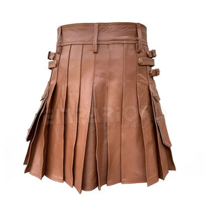หนังสีน้ำตาลปรับได้แฟชั่นสุภาพสตรี Kilt ออกแบบใหม่ Kilt สำหรับสุภาพสตรีทำในปากีสถาน - Product Image 2