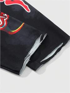 Sudaderas con capucha gráficas rasgadas para hombre Y2k Jersey con capucha de manga larga Sudaderas Streetwear 100% Poliéster - Product Image 4