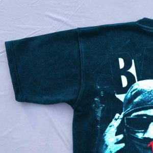 เสื้อยืดถักลายโอเวอร์ไซส์สำหรับผู้ชายเสื้อยืดฟิตเนสเปิดไหล่ขนาดพลัสไซส์ออกแบบได้250gsm - Product Image 4