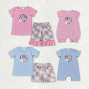 Prix d'usine – Nouveaux ensembles de vêtements d'été brodés pour bébés et enfants, tenues de baseball pour petites filles - Product Image 1