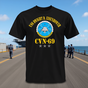 Maglietta promozionale per veterani del portaerei USS Dwight D Eisenhower CVN-69 - Product Image 3