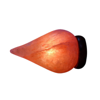 Lampe de sel rose de l'Himalaya sculptée à la main, cristal naturel en forme de goutte d'eau avec base en bois, veilleuse lumineuse pour la relaxation