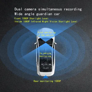360 องศา dashcam พร้อมจัดส่งฟรีเพชร 2k รถสากลเล่น dash cam ด้านหน้าและด้านหลัง 4k ip69k กล้องติดรถยนต์