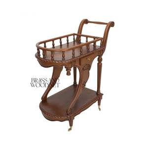 Chariot de service classique en bois massif avec un design traditionnel pour la maison et l'hôtellerie - Product Image 1