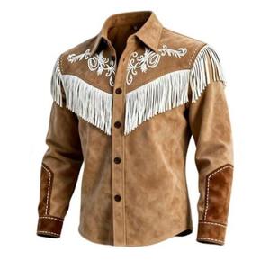 Vintage Fringe Style Leather Cowboy <b>Jacket</b> for Everyday Western Fashion Quality Finish and Strong Durable Material Design - Product Image 1
