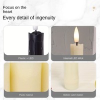Velas LED sin Llama TOOWIN de 7.5 Pulgadas con Cera Real y Control Remoto, Velas con Luz Parpadeante para Decoración de Bodas y Hogar