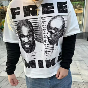 เสื้อยืดโอเวอร์ไซส์สำหรับผู้ชายผ้าฝ้าย100 300GSM ทรงครอปพอดีกับไหล่ปล่อยชายเสื้อ - Product Image 2