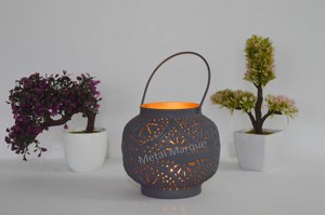 โคมไฟแขวนสีเทารูปตัวทีสไตล์โมเดิร์นของขวัญคริสมาสต์โลหะแกะสลักของขวัญเทศกาลคริสต์มาสแบบพรีเมียม - Product Image 2