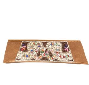 Sandalias de una tira semiterminadas con pedrería estilo bohemio étnico y adornos de diamantes de imitación. - Product Image 1