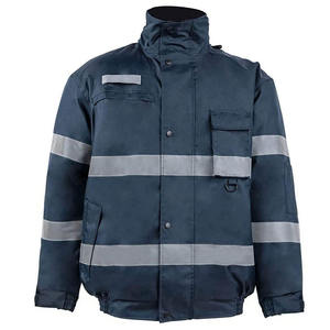 Hi Vis Winter Work-wear Safety <b>Reflective</b> Stripes Work-wear <b>Jacket</b> Custom Zipper Safety <b>Jacket</b> for <b>Men</b> - Product Image 1