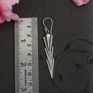 Pendientes Colgantes de Latón de Moda, Plateados, con Flecha Geométrica, Largos, Delicados, Vintage, Minimalistas, al por Mayor, para Mujer - Product Image 5