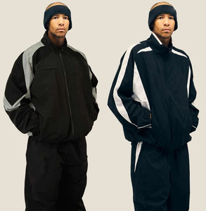 Conjunto Deportivo Holgado de Nylon y Poliéster para Hombre, Chaqueta Cortavientos Reflectante, Ropa Deportiva de Otoño con Cremallera Completa, Venta al Por Mayor - Product Image 1