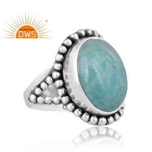 Anillo de declaración de piedras preciosas de amazonita Natural de plata de ley más vendido, joyería personalizada para mujer, regalo para ella - Product Image 3