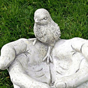 Mangeoire à oiseaux en métal massif, style oiseau assis, pour pelouse, jardin, décoration d'intérieur, bol d'alimentation pour oiseaux, artisanat en métal, sculpture décorative - Product Image 6