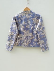 เสื้อแจ็กเก็ตผ้าคอตตอนพิมพ์ลายบล็อกมือแบบลำลองสำหรับผู้หญิงใส่ได้เป็นของขวัญที่สมบูรณ์แบบสำหรับฤดูหนาว - Product Image 5