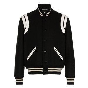 Blouson universitaire personnalisé 2026 pour homme en cuir PU écologique coupe ample coupe-vent en polyester avec logo personnalisé style streetwear - Product Image 1