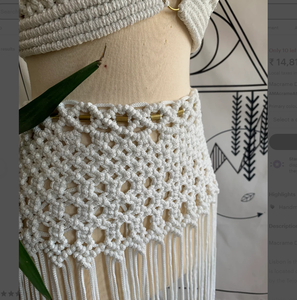 Vestido de Algodón Hecho a Mano de Alta Calidad para Boda, Ropa de Festival Tejida a Mano, Top Corto Tipo Bustier, Vestido de Playa de Macramé para Mujer - Product Image 2