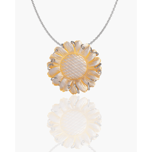 Sunflower Pendant Rhodium Plated Flower Shape Jewelry - Product Image 2