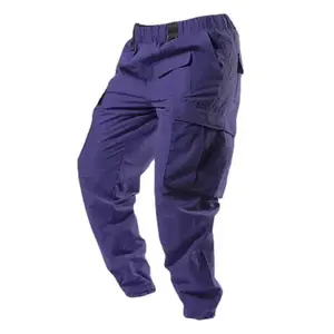 Pantalon baggy Cargo durable en toile personnalisé pour hommes avec plusieurs poches 100% coton - Product Image 4