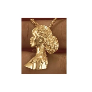 Pendentif plaqué or rempli de diamants de laboratoire VVS en or 10K/14K, certifié GIA, taille brillant classique, cadeau unisexe - Product Image 1