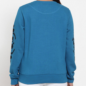 Sweat-shirt en coton 100% tricoté sur mesure pour femmes, écologique, dernier style, décontracté, vêtements d'hiver, logo sur le devant, prix de gros - Product Image 3