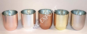 Copper Plated Shiny Candle Holder Wax <b>Storage</b> With Lid Fancy Design Exclusive Candle Holder With Lid Set Of 3 Lighting <b>Supply</b> - Product Image 3