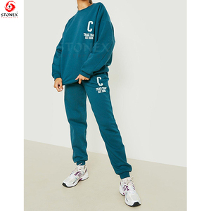 เสื้อสเวตเตอร์คอกลมลำลองสำหรับผู้หญิงได้รับความนิยมสูงสุดชุดวอร์มสีพื้นปรับแต่งได้ชุดฤดูหนาว - Product Image 2