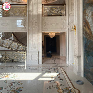 เหรียญหินอ่อน Waterjet ราคาโรงงานขัดพื้นโมเสคฝังผนังหินอ่อน Waterjet เหรียญรางวัลกระเบื้องหินอ่อน Water Jet - Product Image 4