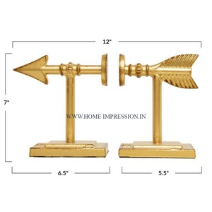 Sujetalibros de Metal con forma personalizada chapada en oro antiguo, organizador de escritorio de Mesa para el hogar Vintage, sujetalibros de decoración para proveedor mayorista - Product Image 2