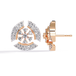 Pendientes de Diamantes con Diseño Floral, Oro Blanco y Amarillo, Regalo de Compromiso, Boda o Aniversario, Anillo de Diamantes con Certificado IGI - Product Image 3