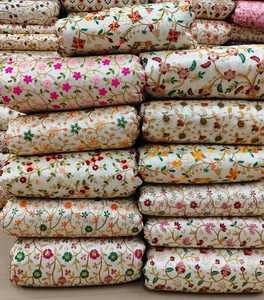 100% pur Dupion soie Jacquard tissu riche Texture finition brillante pour robes de mariée décor à la maison vêtements couleurs personnalisées disponibles - Product Image 2