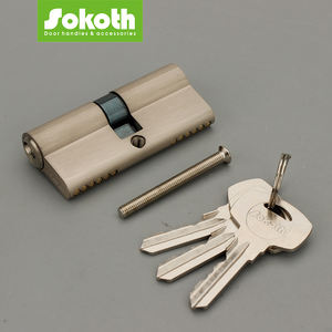 Orta doğu silindir fabrika fiyat çift açık SN siyah altın çinko alaşım Normal 3 demir tuşları ile güvenlik kapısı kilit silindir - Product Image 5