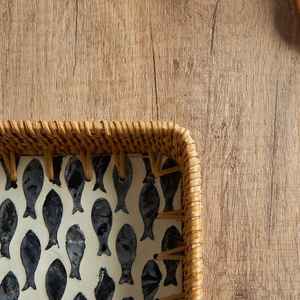 Plateau de service en bois d'os et acrylique avec incrustation de nacres de qualité standard pour la maison et le restaurant, la cuisine et le dîner - Product Image 6