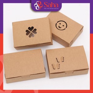 Caja de regalo plegable Kraft biodegradable personalizada OEM, cara sonriente bonita a la moda para comida, pastel de frutas, embalaje de fideos - Product Image 3